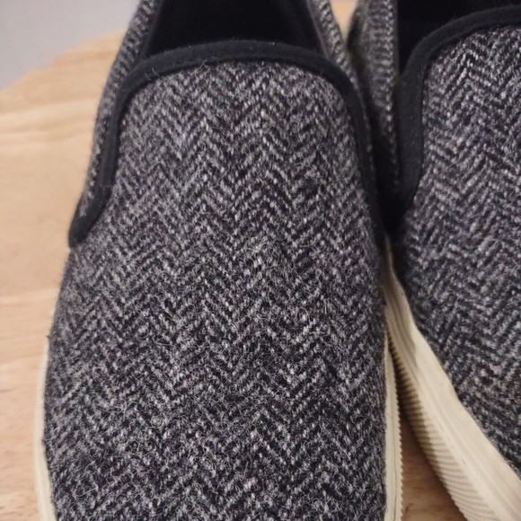 Saint Laurent Paris Gray Wool Black Leather Back Shoes Women's Sz 36 - Picture 10 of 10